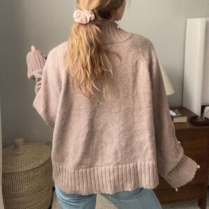 GAP Cashsoft Turtleneck Sweater -  Light Brown Cotton Blend - XL